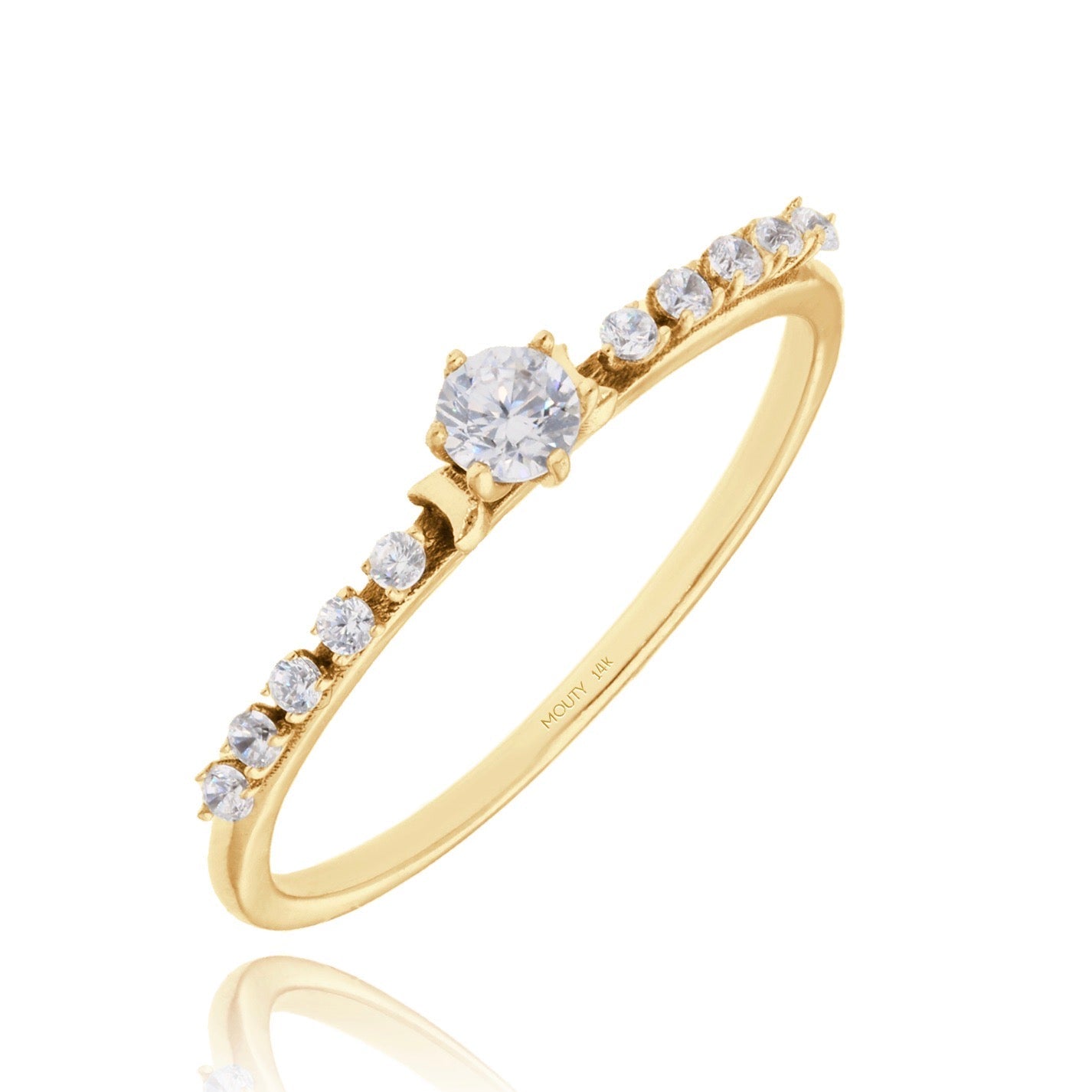 Anillo Danielle en Oro Amarillo de 14k con diamantes