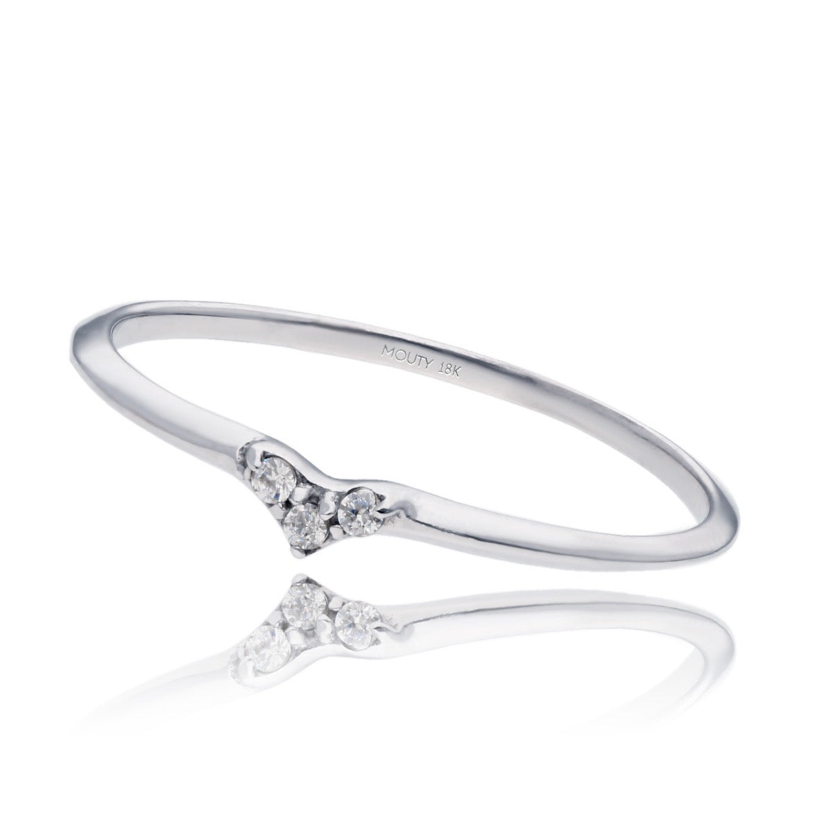 Anillo Angeline en oro blanco 18k con circonias