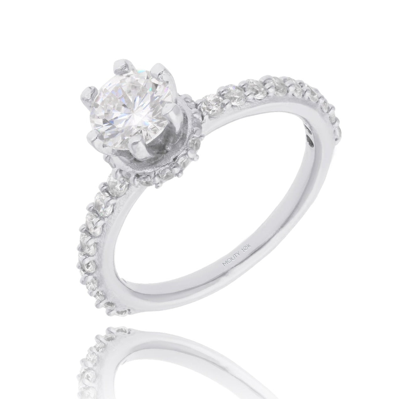 Anillo Helena en Oro blanco 10k con Circonia
