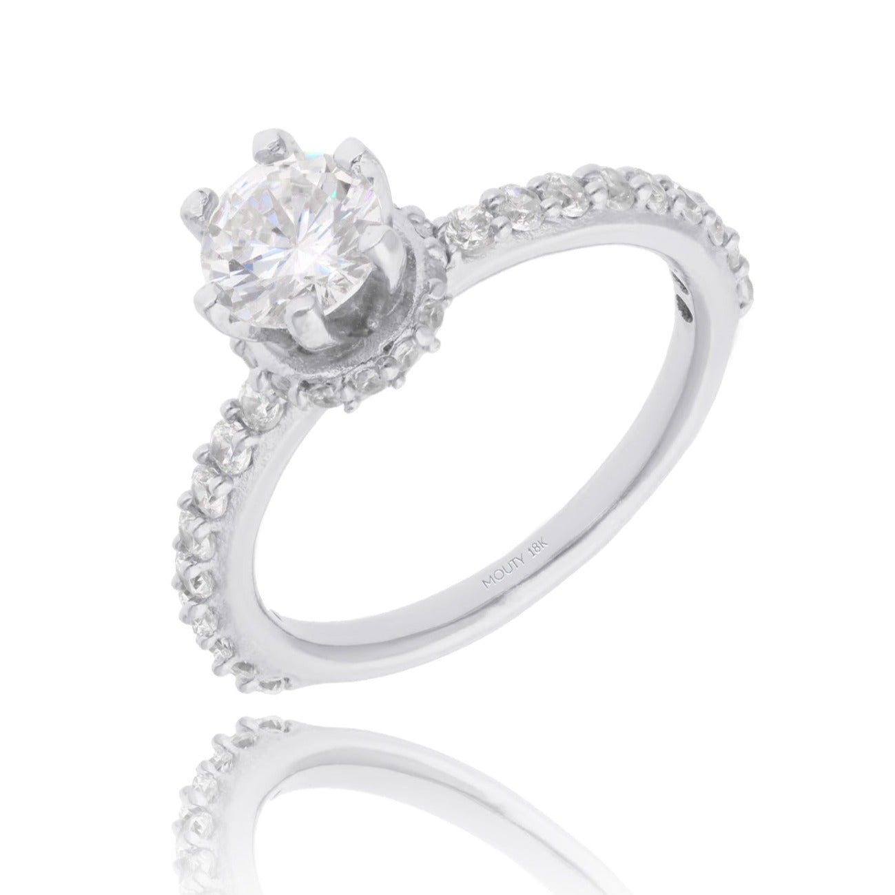 Anillo Helena en Oro blanco 18k con Circonia