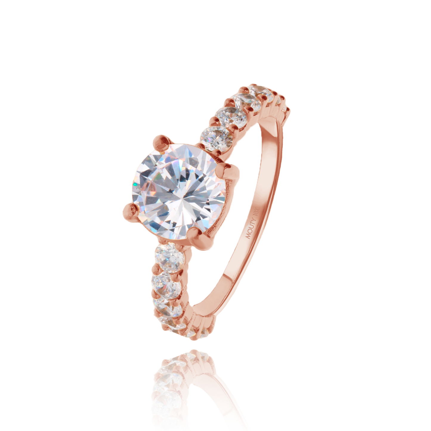 Anillo Cassie en Oro Rosa 18k con circonias
