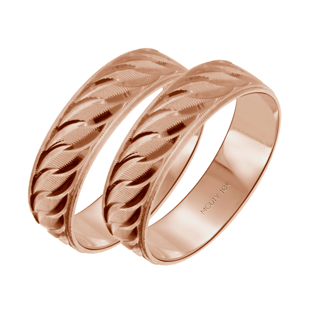 Dúo de Argollas Edward en Oro rosa de 10k (6mm)