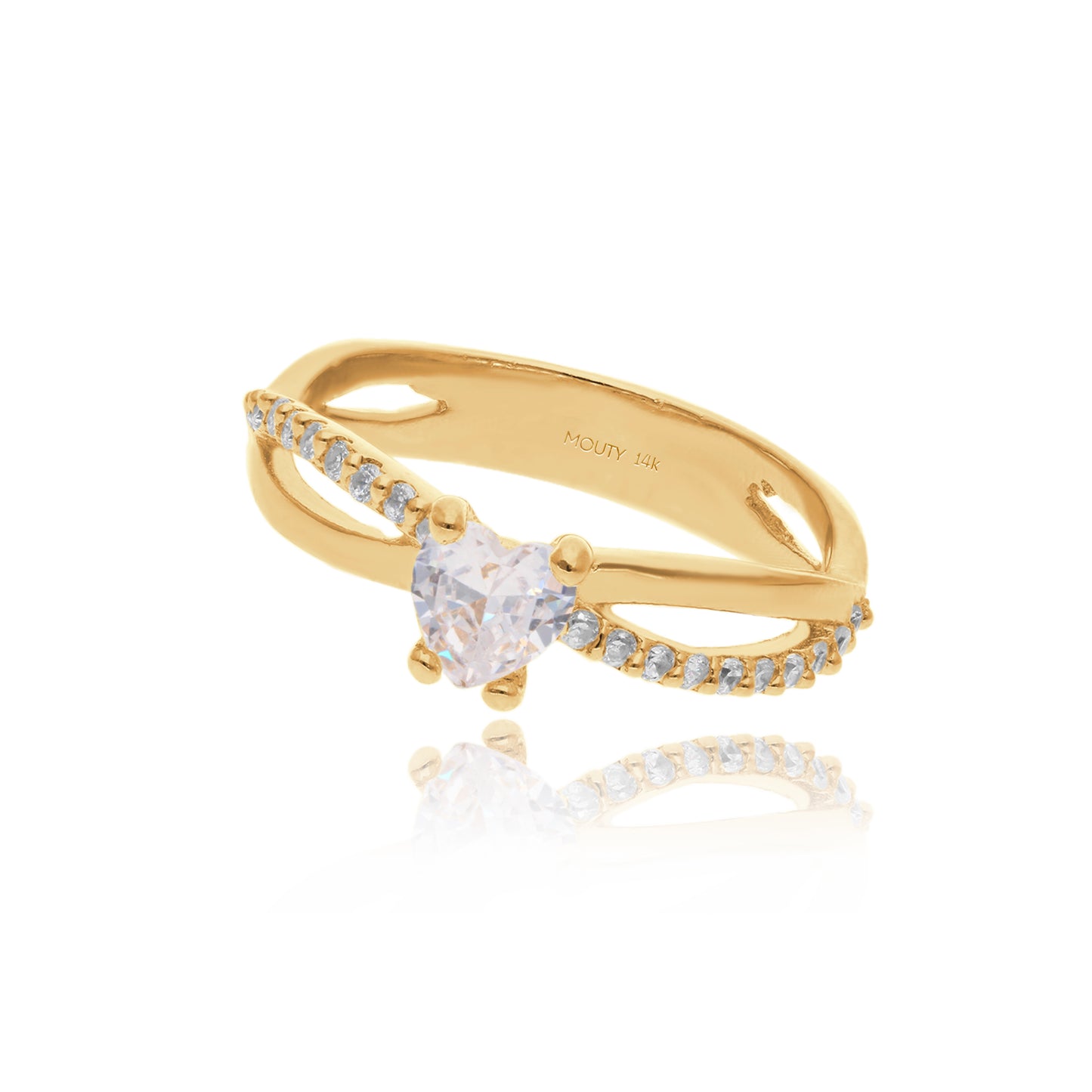 Anillo Lenn en Oro Amarillo 14k con Circonias