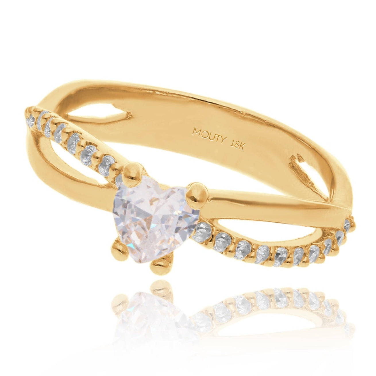 Anillo Lenn en Oro Amarillo 18k con Circonias