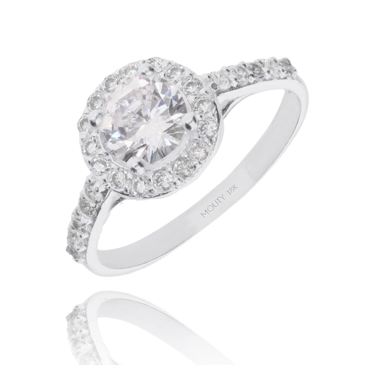 Anillo Adelaide en Oro blanco 18k con Circonias