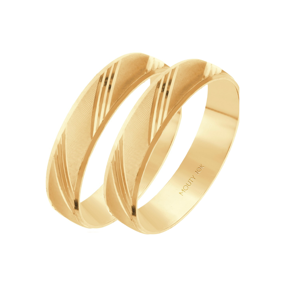 Dúo de Argollas de Compromiso Charles en Oro Amarillo de 10k (4mm)