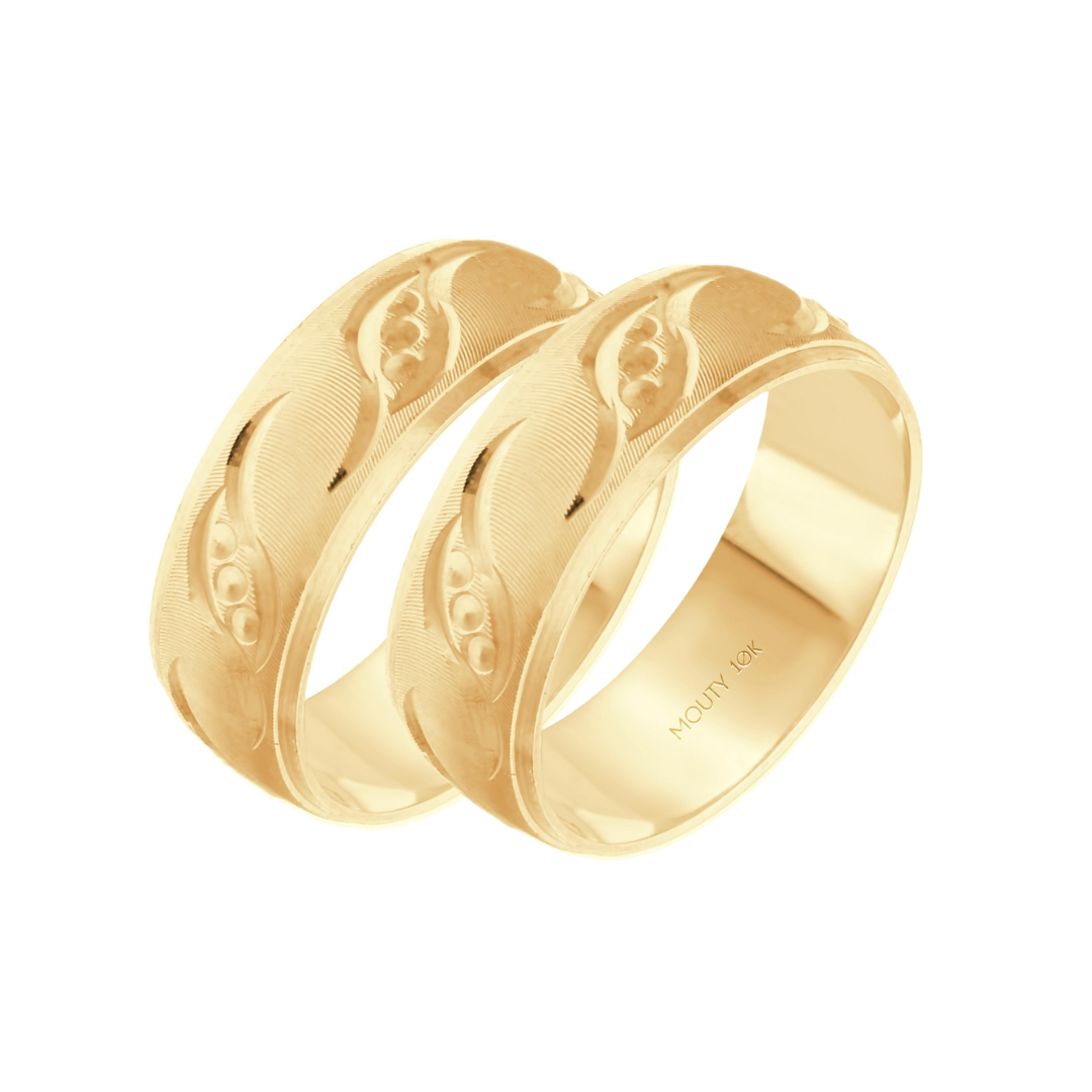 Dúo de Argollas de Compromiso Constantino en Oro Amarillo de 10k (6mm)