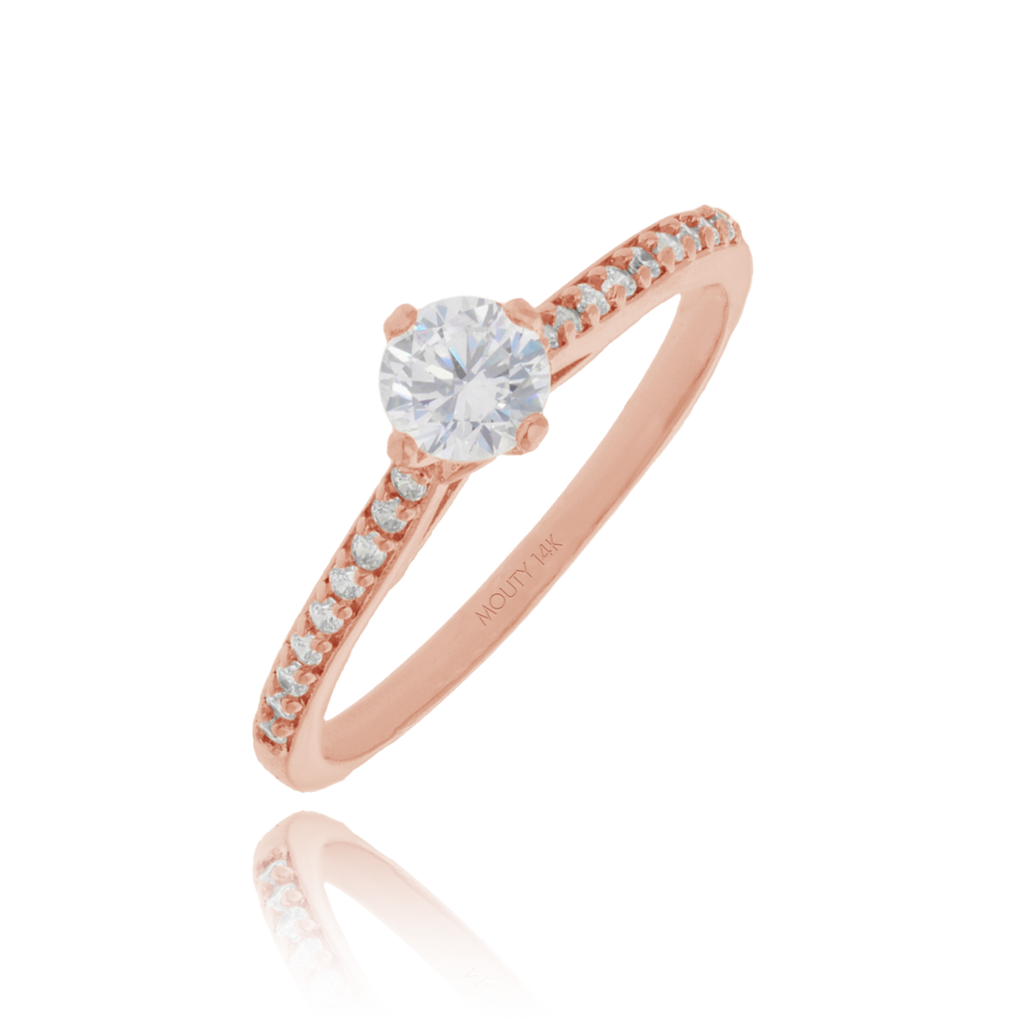 Anillo Arnel en Oro Rosa 14k con circonias