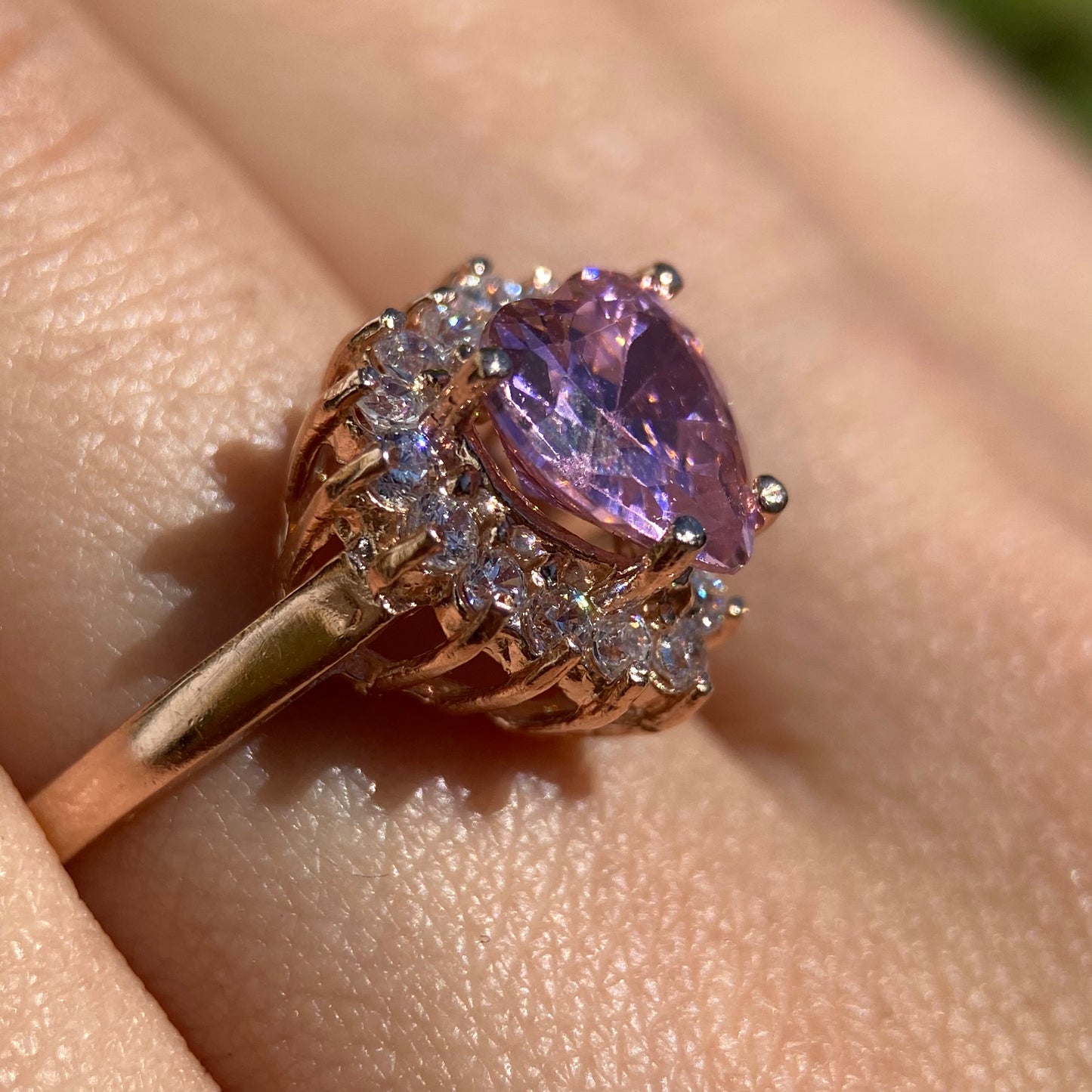 Anillo Serena en Plata con Circonia Rosa baño en oro rosa Inspirado en Sailor M.