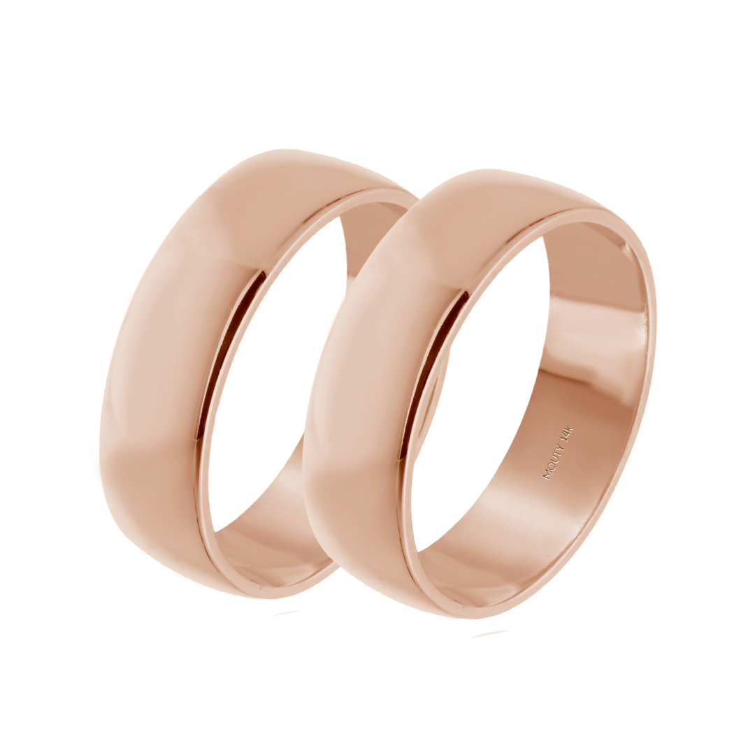 Dúo de Argollas Willow en Oro rosa de 14k (6mm)