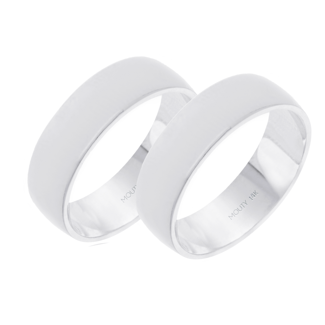 Dúo de Argollas Willow en Oro Blanco de 14k (6mm)