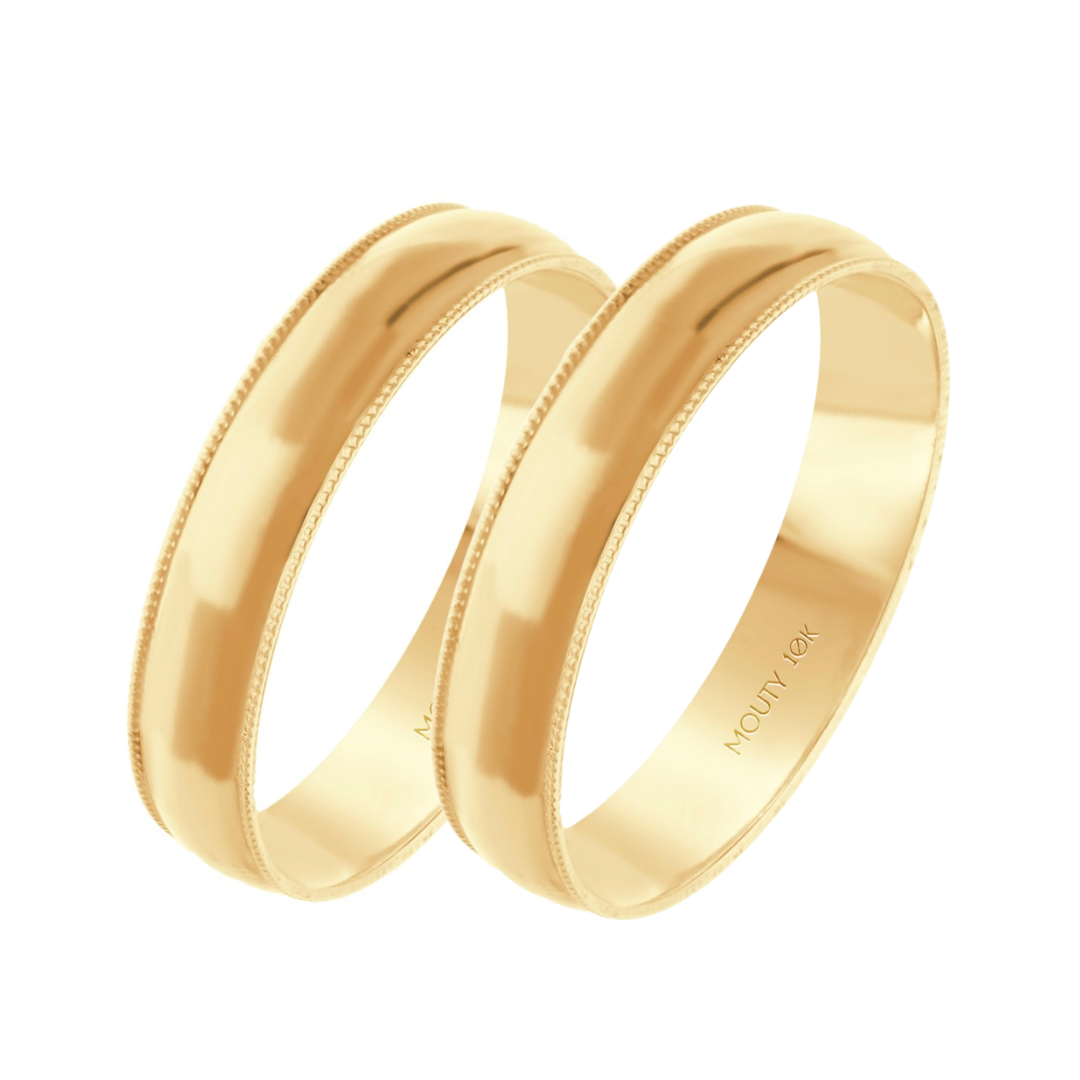 Dúo de Argollas de Compromiso Ellis en Oro Amarillo de 10k (4mm)