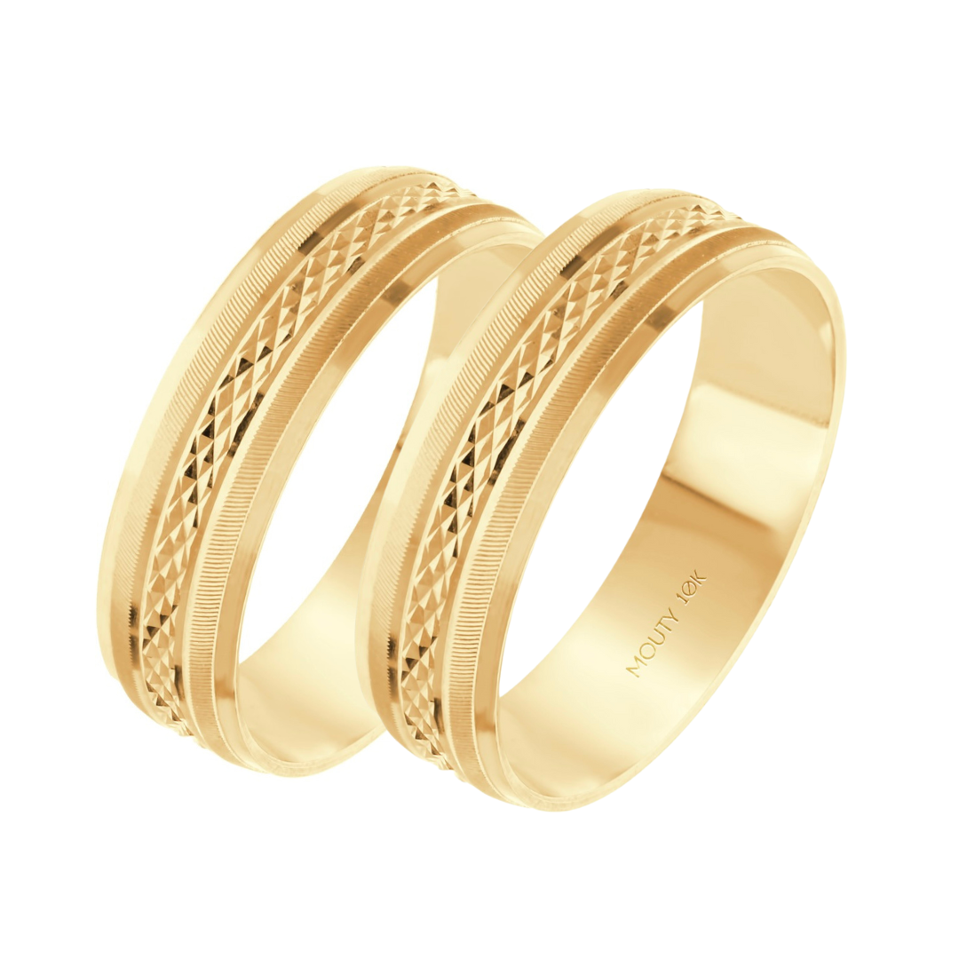 Dúo de Argollas de Compromiso Harold en Oro Amarillo de 10k 4mm