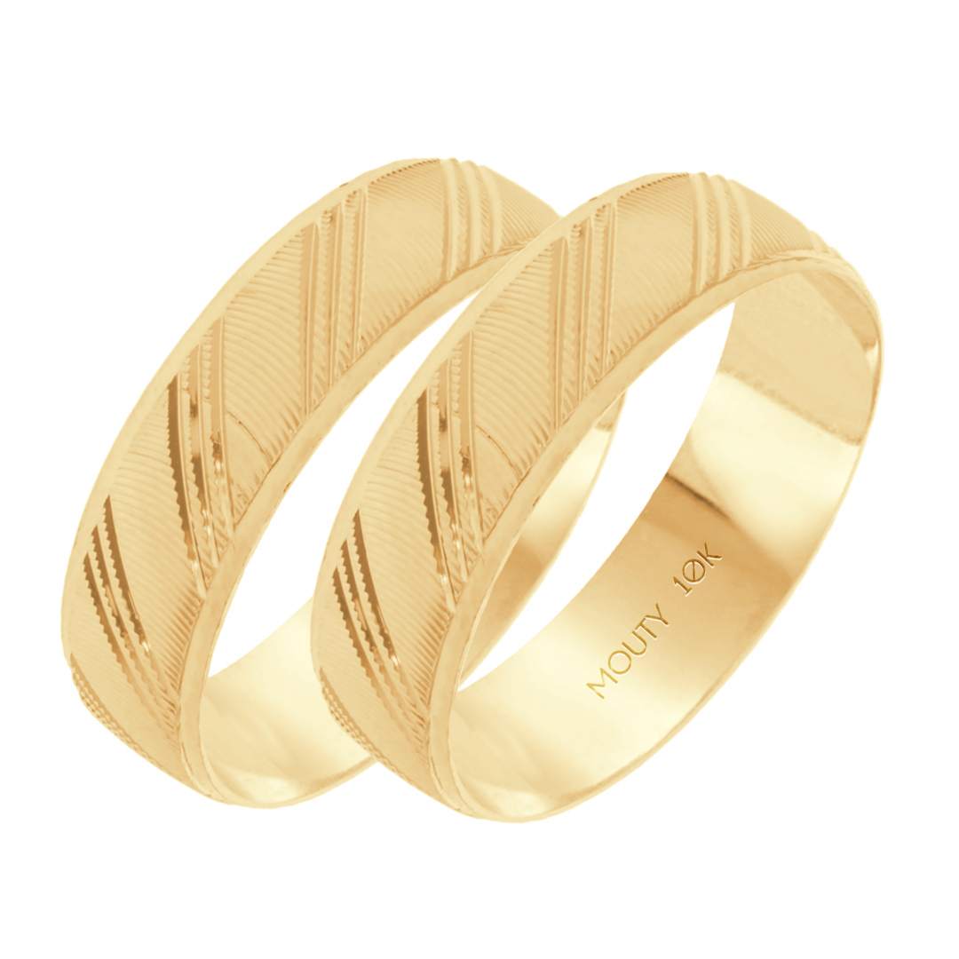 Dúo de Argollas Milan en Oro amarillo de 10k (6mm)