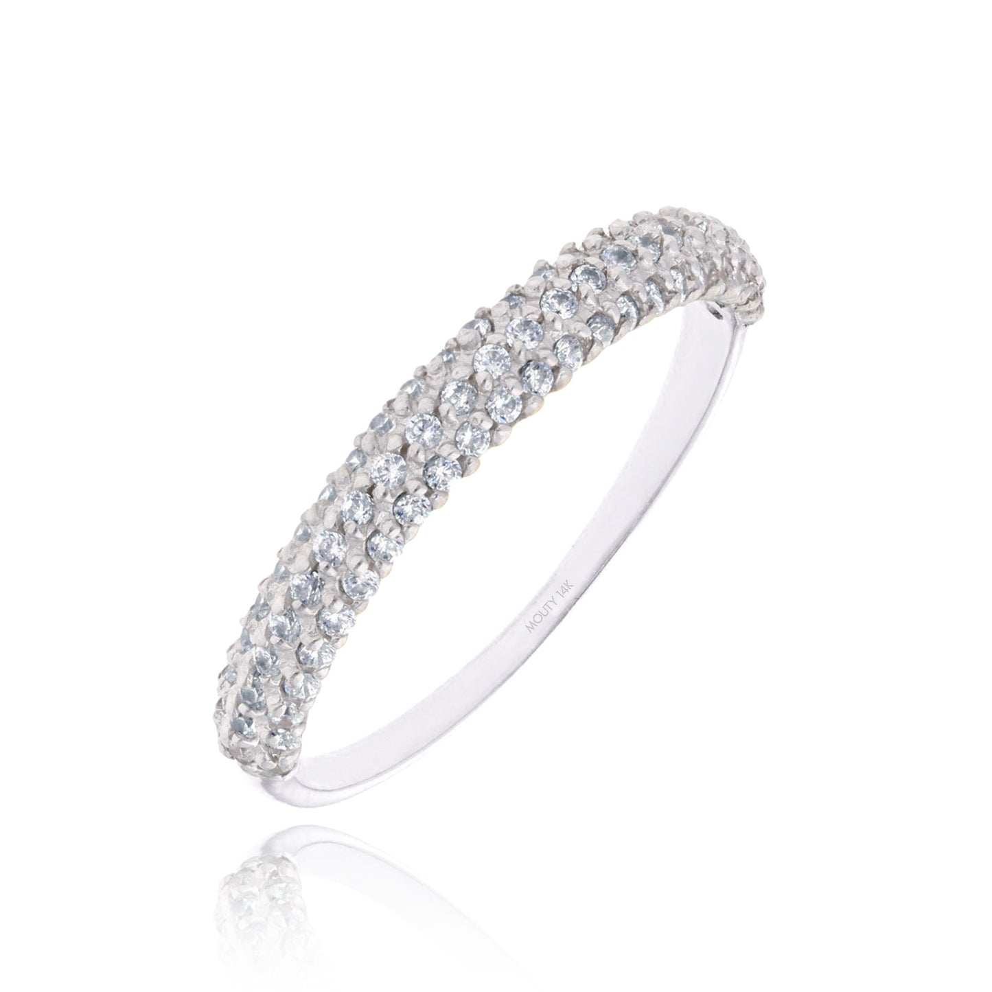 Anillo Emma en Oro Blanco de 14k con Circonias