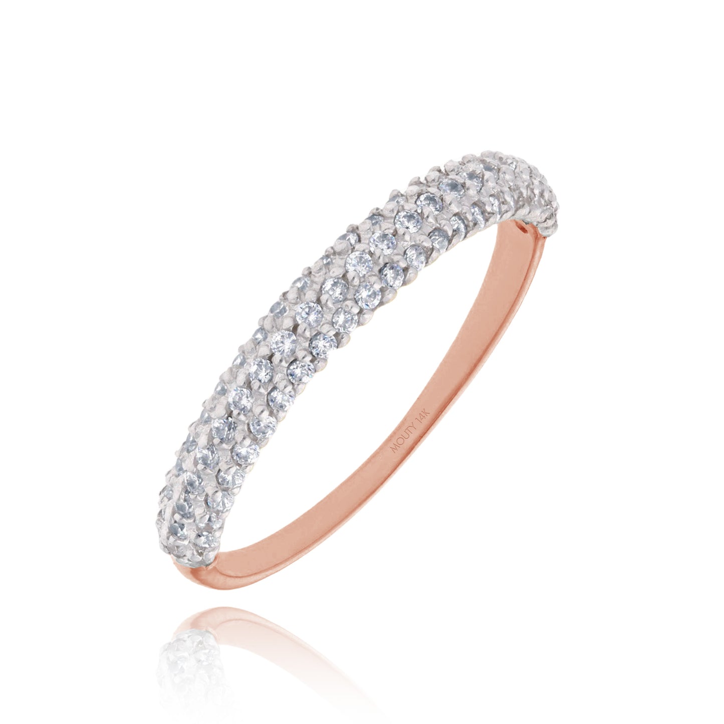 Anillo Emma en Oro Rosa de 14k con Circonias