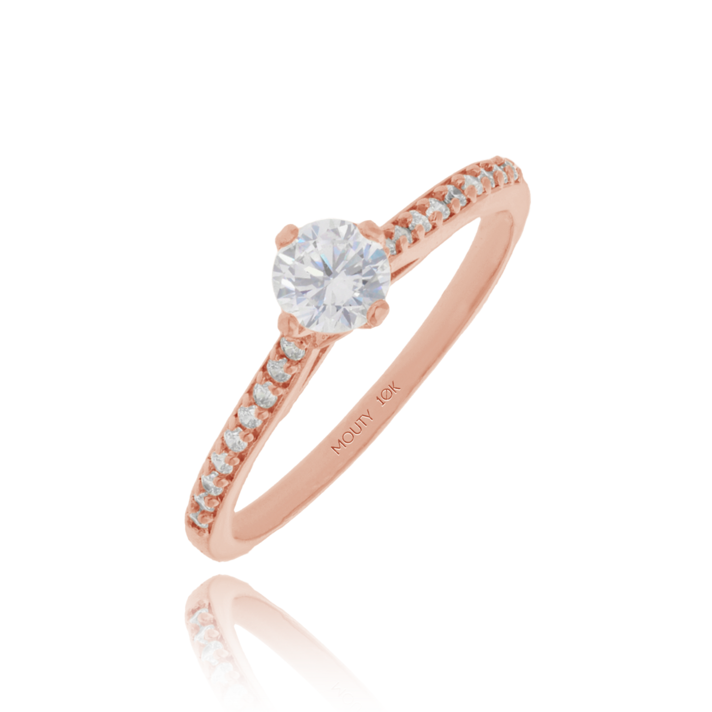 Anillo Arnel en Oro Rosa 10k con circonias