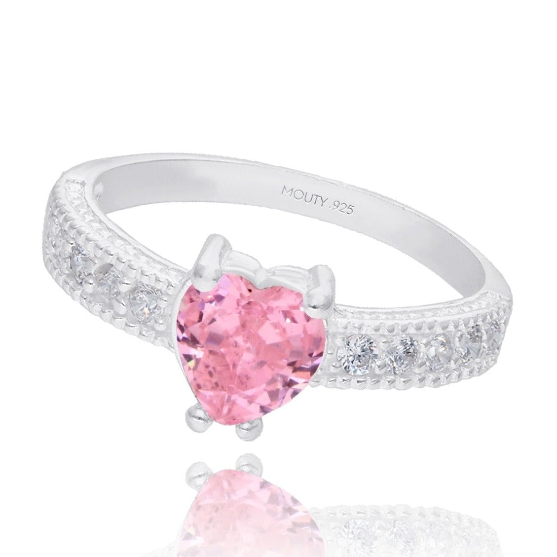 Anillo Fanny en Plata con Circonia Rosa