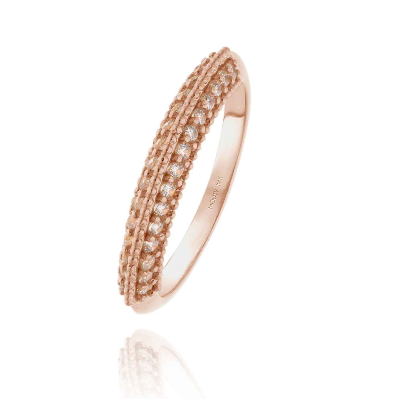 Anillo Elsie en Oro Rosa 10k con circonias