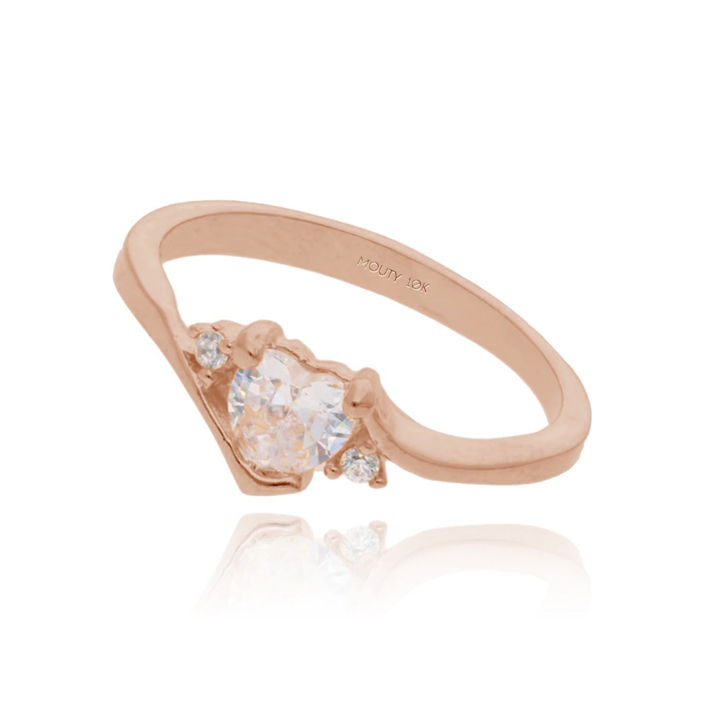Anillo Alice de Oro Rosa 10k con circonia