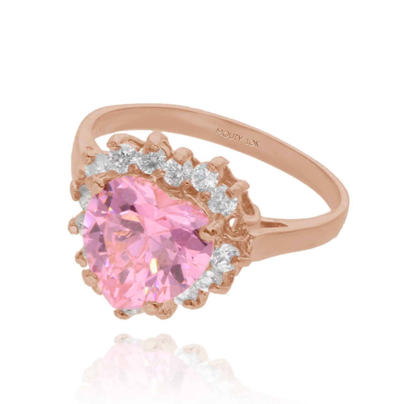 Anillo Serena en Oro Rosa 10k con Circonia Rosa inspirado en Sailor M.