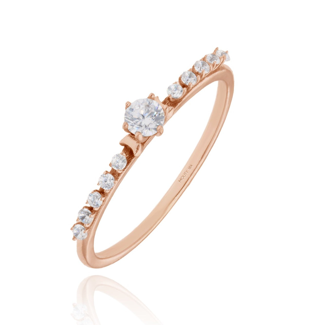 Anillo Danielle en Oro Rosa de 18k con Circonias