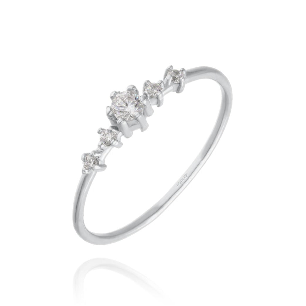 Anillo Ariana en Oro Blanco de 18k con Circonias
