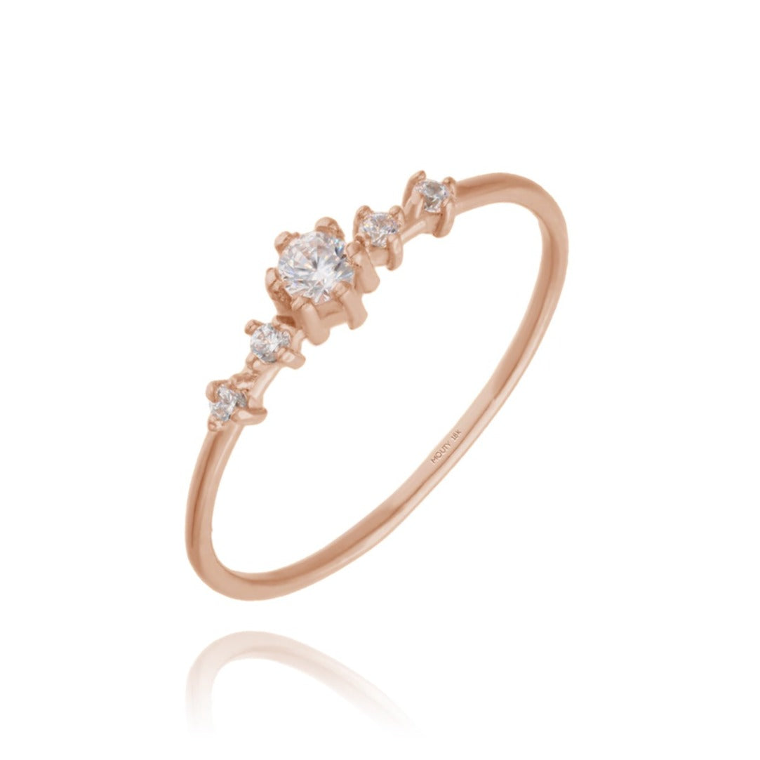 Anillo Ariana en Oro rosa de 18k con Circonias