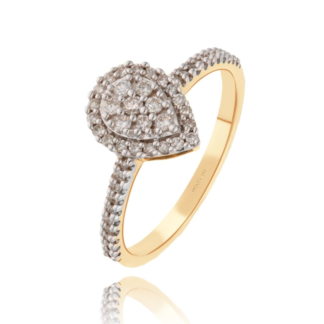 Ring in 14k yellow gold with diamonds Mod: OF1458