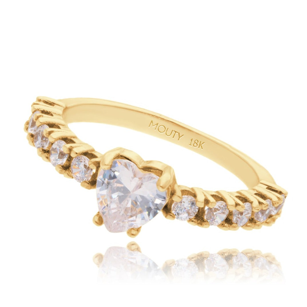 Anillo Amour en Oro Amarillo de 18k con Circonias