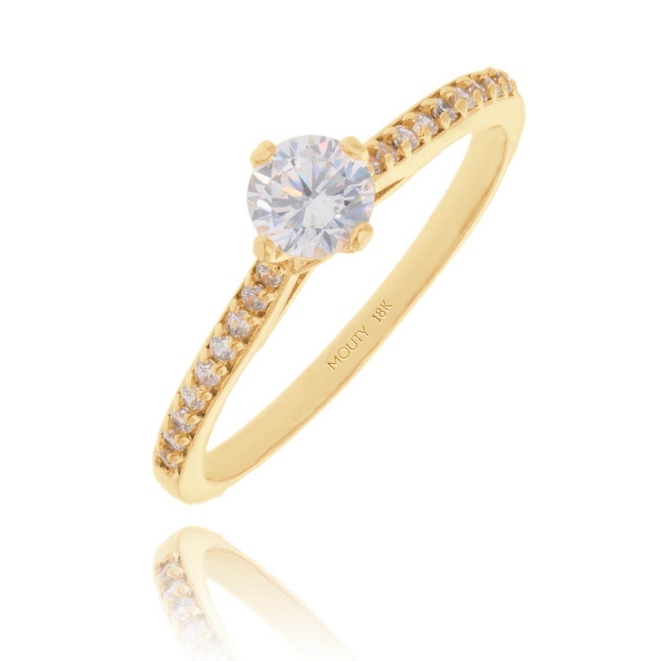 Anillo Arnel en Oro amarillo 18k con circonias
