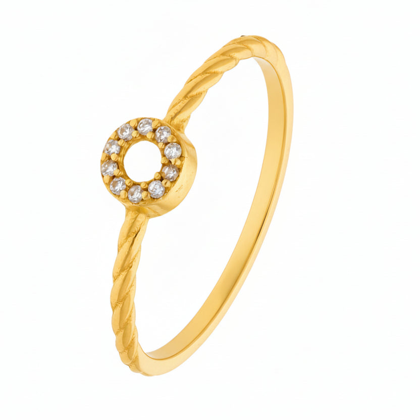 Anillo en Oro Amarillo de 10k con Circonias Mod. 485