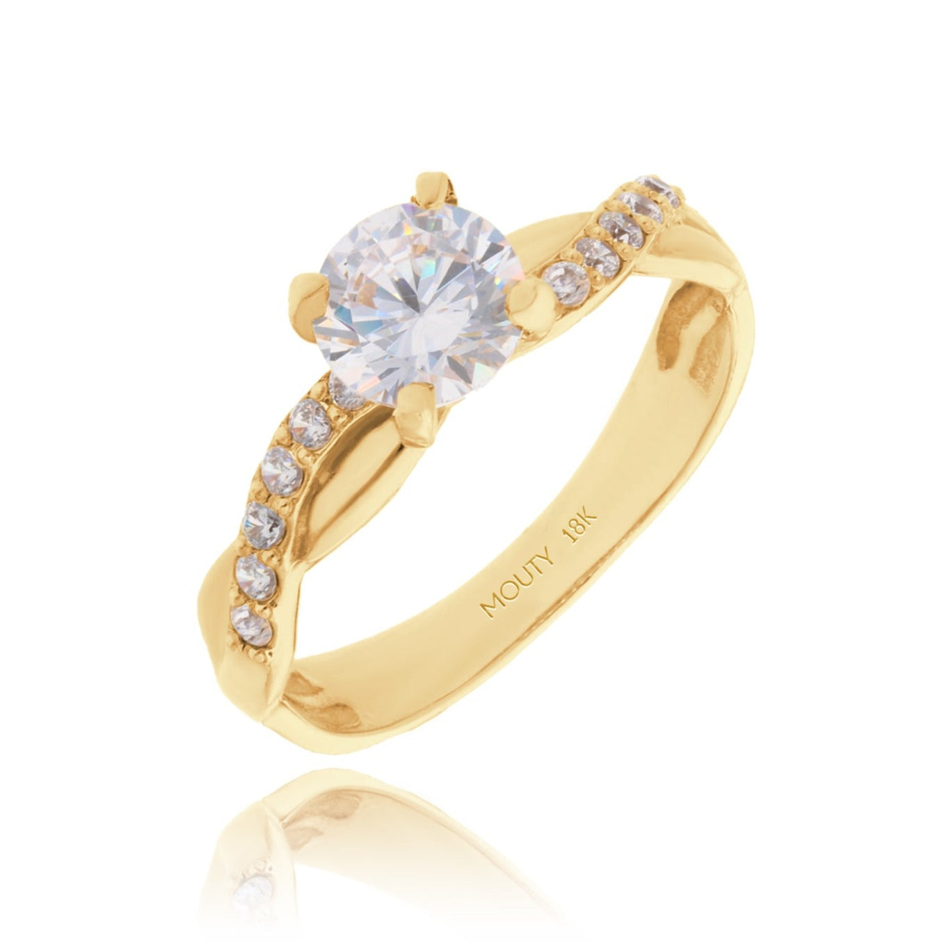 Anillo Charlize en Oro Amarillo de 18k con Circonia