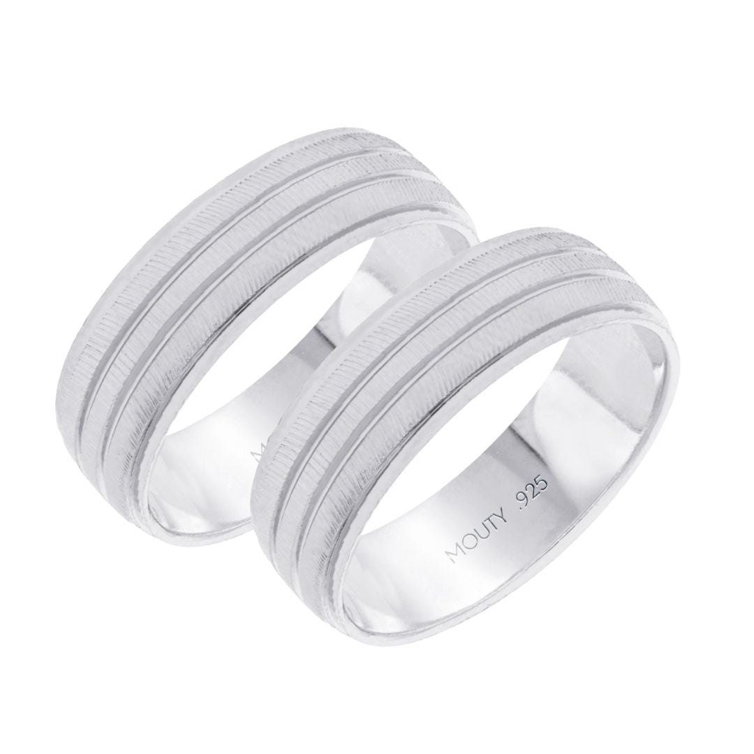 Dúo de argollas Ethan 6mm en plata