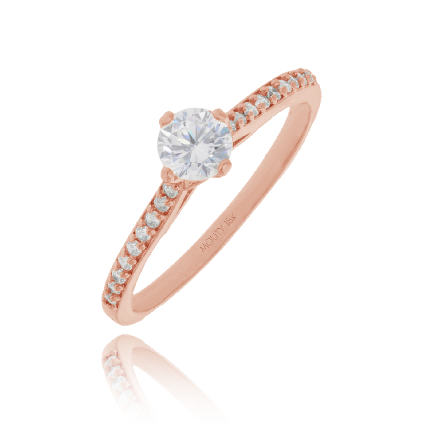 Anillo Arnel en Oro Rosa 18k con circonias