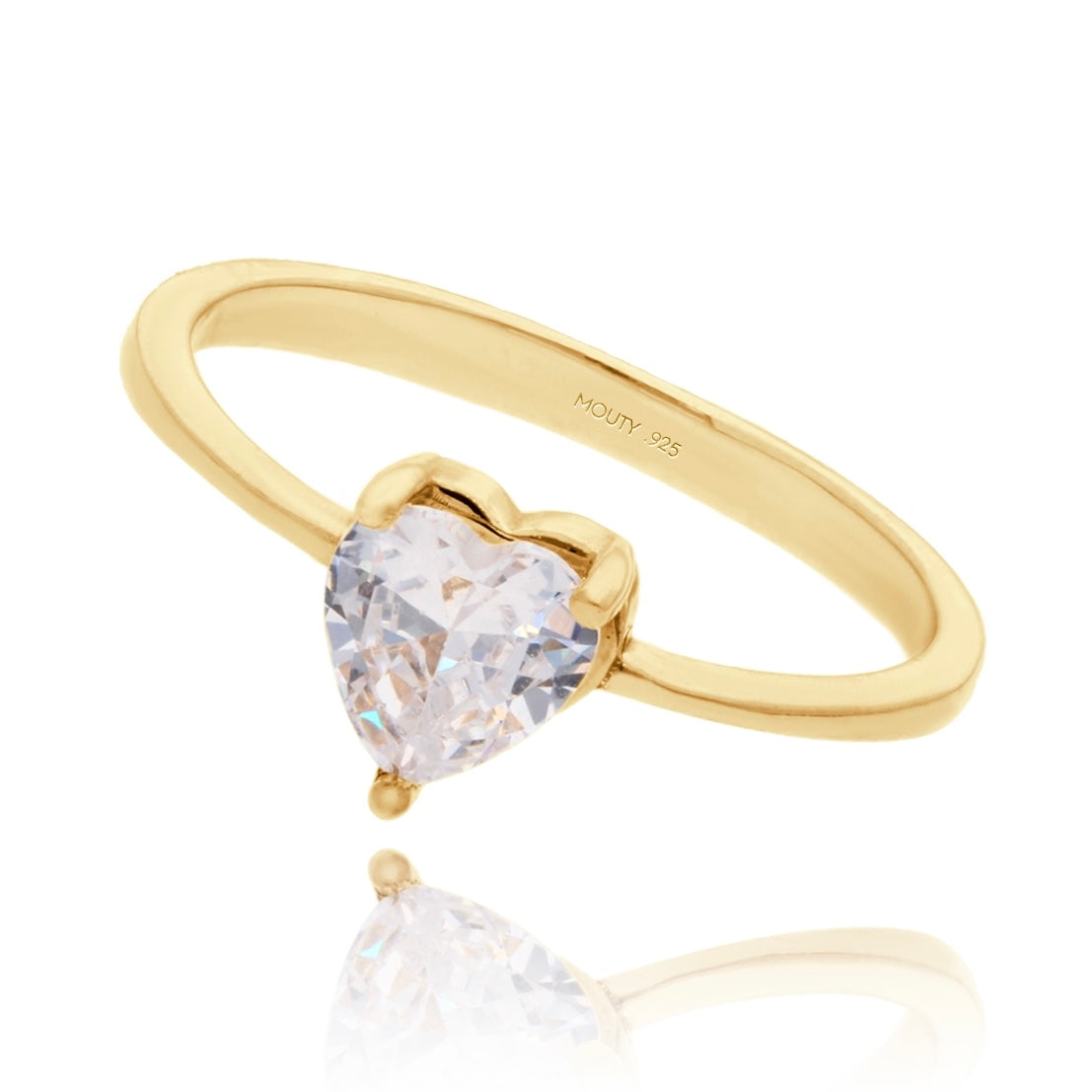 Anillo Zara en Plata con baño de Oro Amarillo con circonias