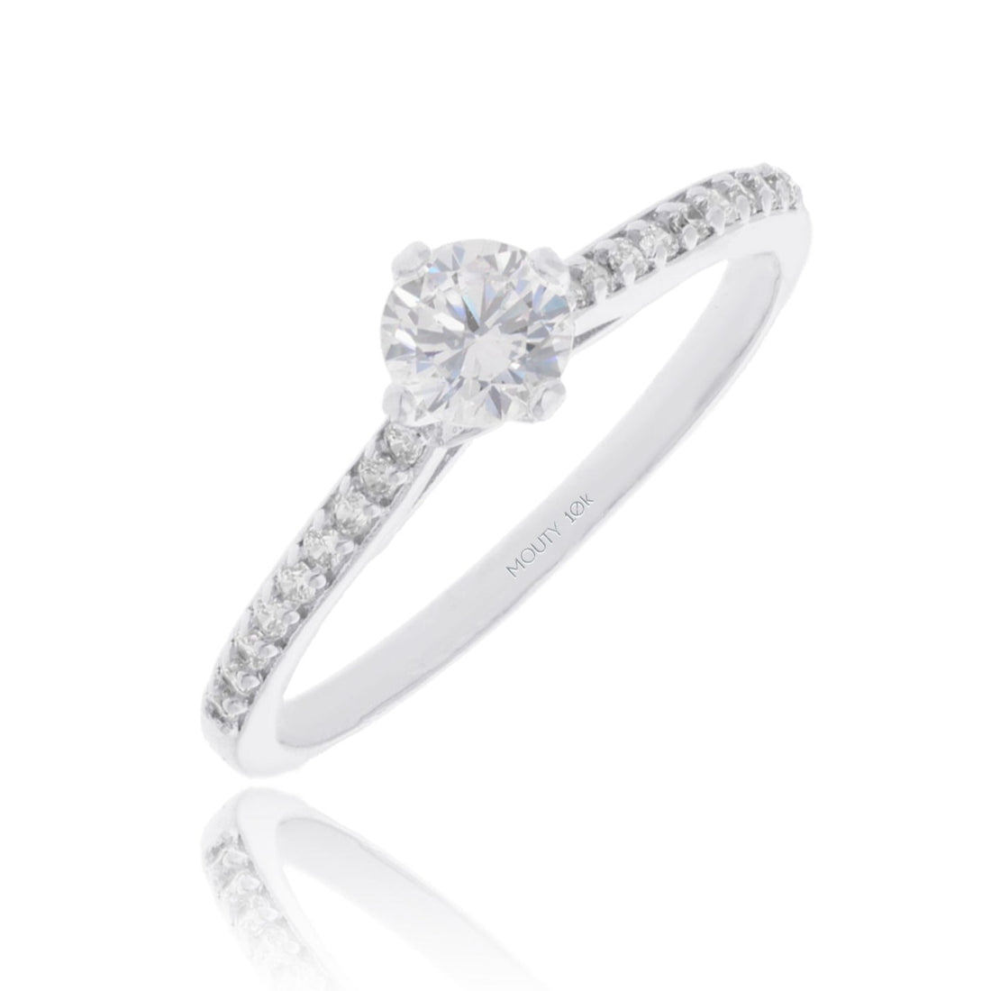 Anillo Arnel en Oro Blanco 10k con circonias