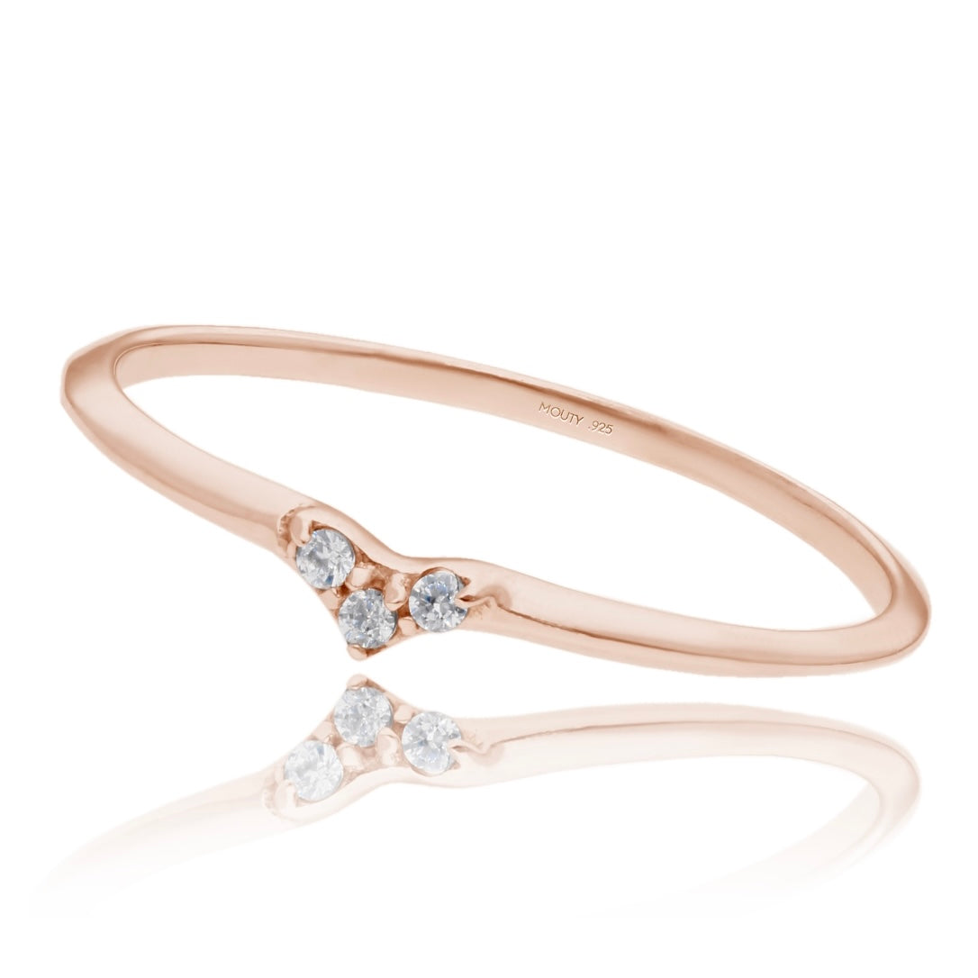 Anillo Angeline en Plata con Baño de Oro Rosa