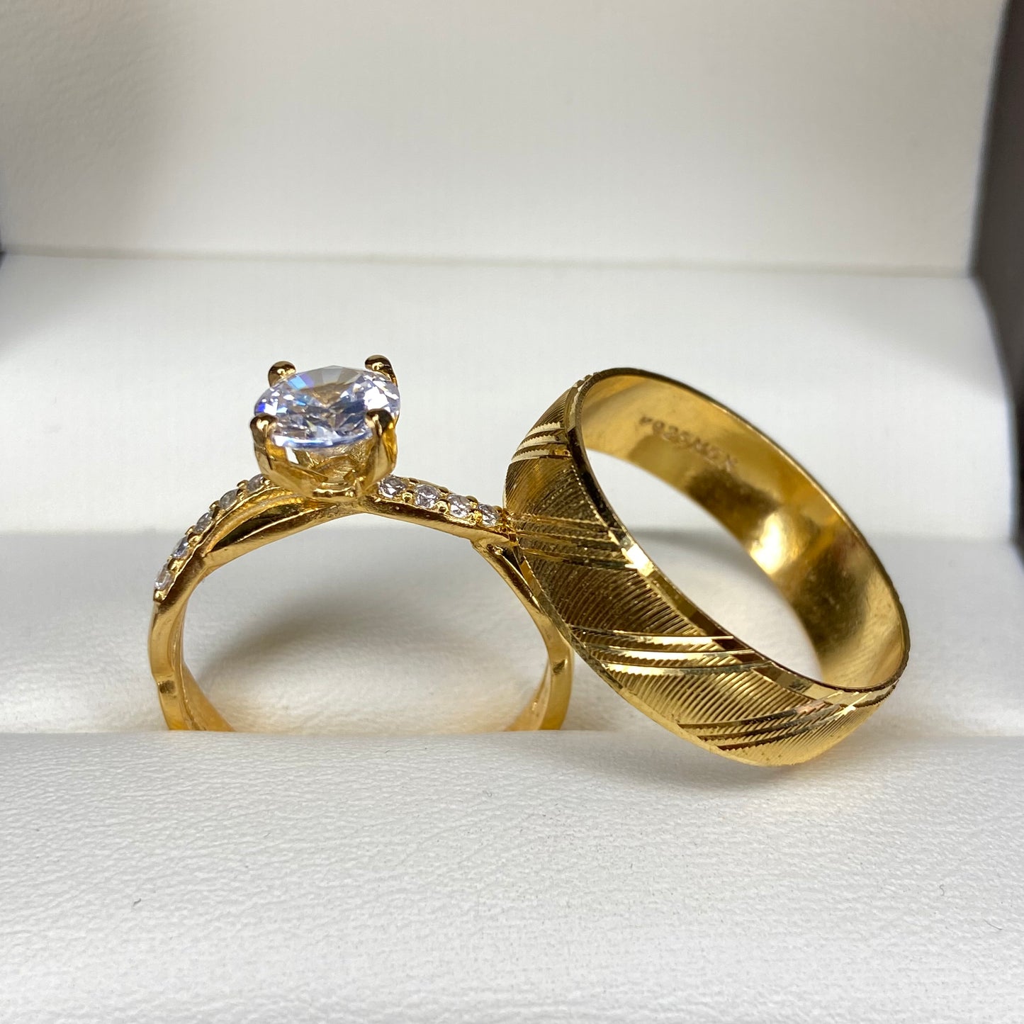 Dúo de Anillos Milan-Charlize en Plata con Baño de Oro Amarillo