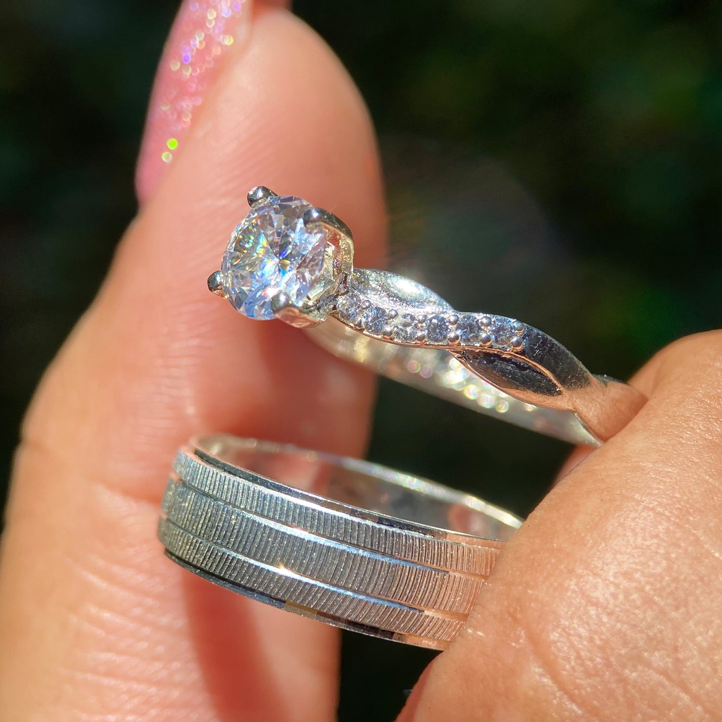 Dúo de Anillos Charlize x Ethan en Plata con Circonias