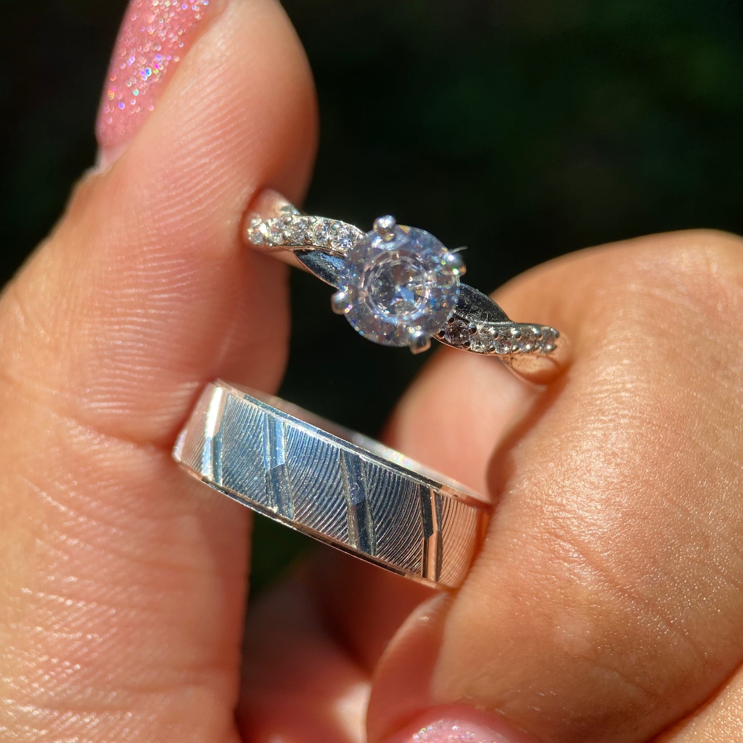 Duo de Anillos Richard x Charlize en Plata con Circonias