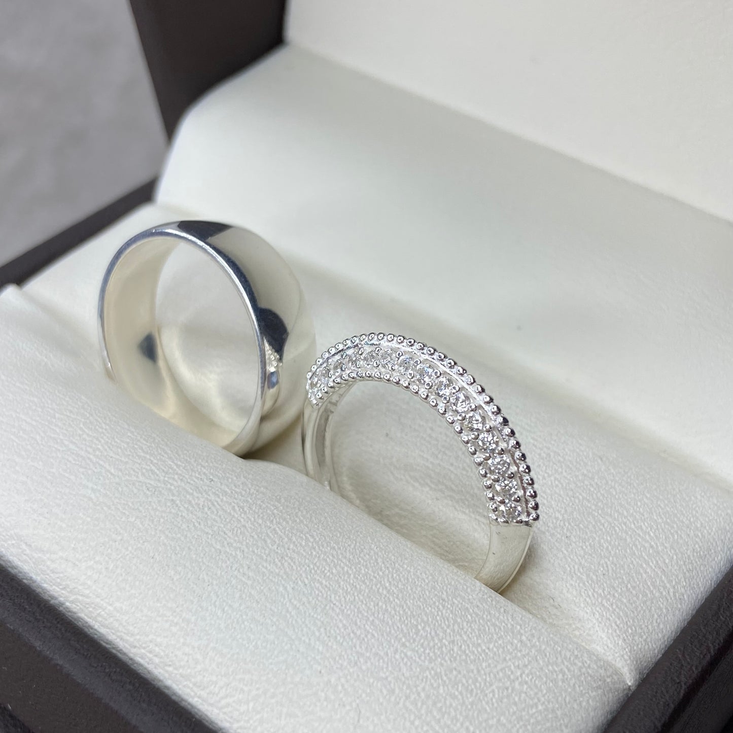 Dúo de Anillos Willow- Elsie en Plata con Circonias