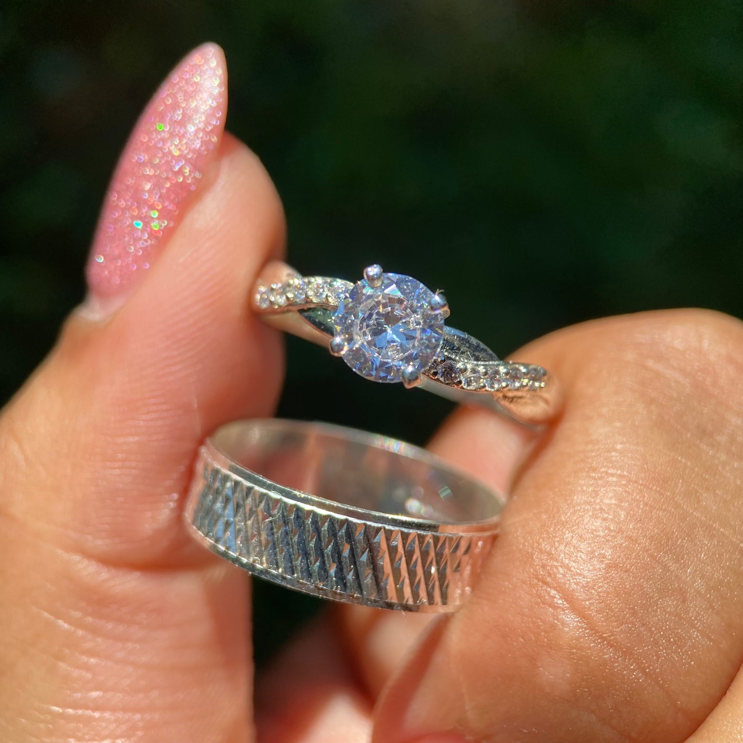 Dúo de Anillos Liam x Charlize en Plata con Circonias