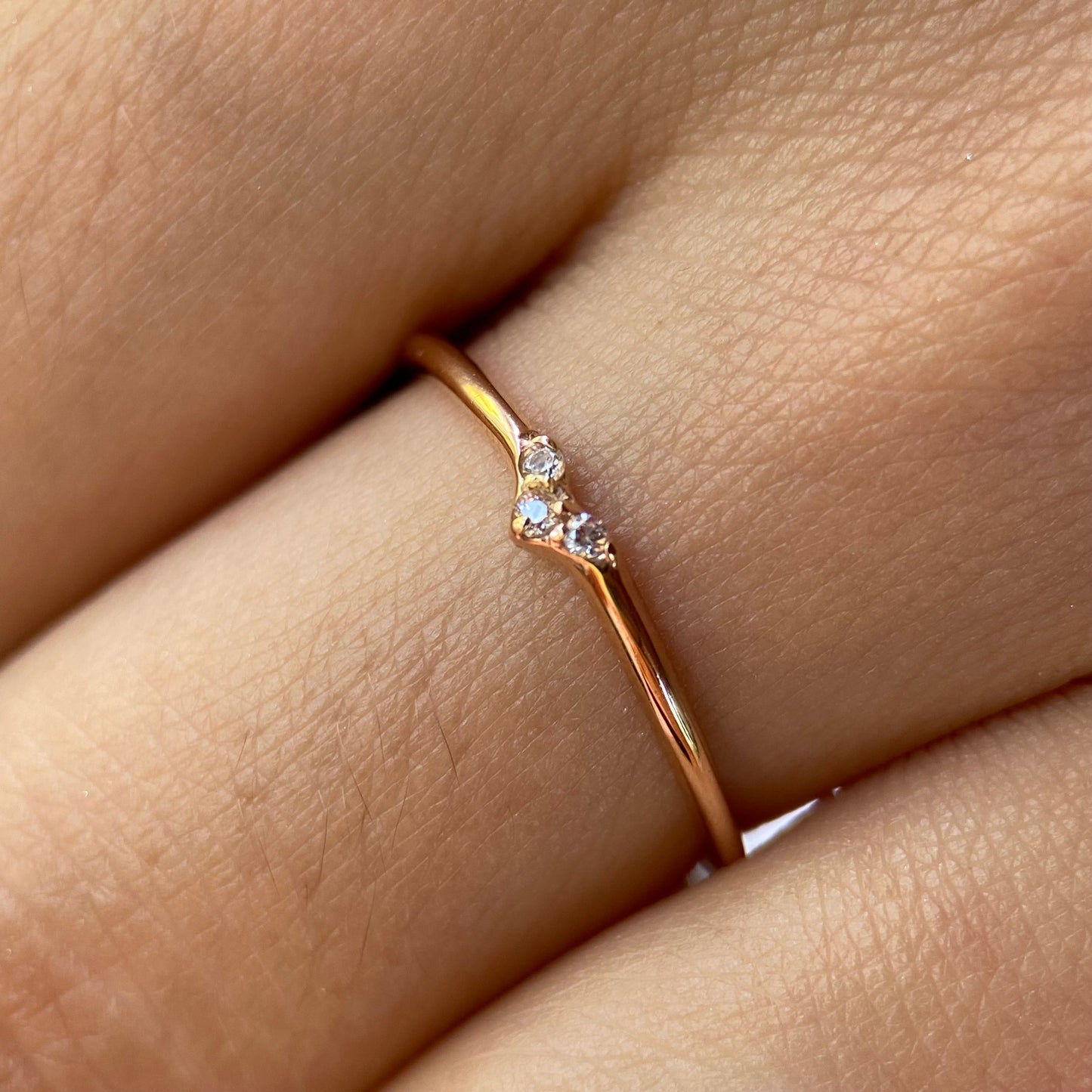 Anillo Angeline en Plata con Baño de Oro Rosa