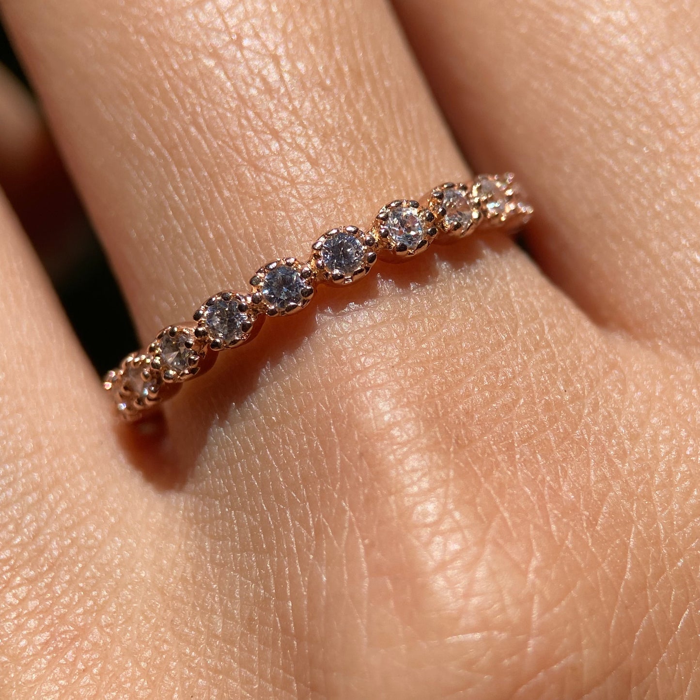 Dúo de Anillos Milan-Leah en Plata con Baño de Oro Rosa