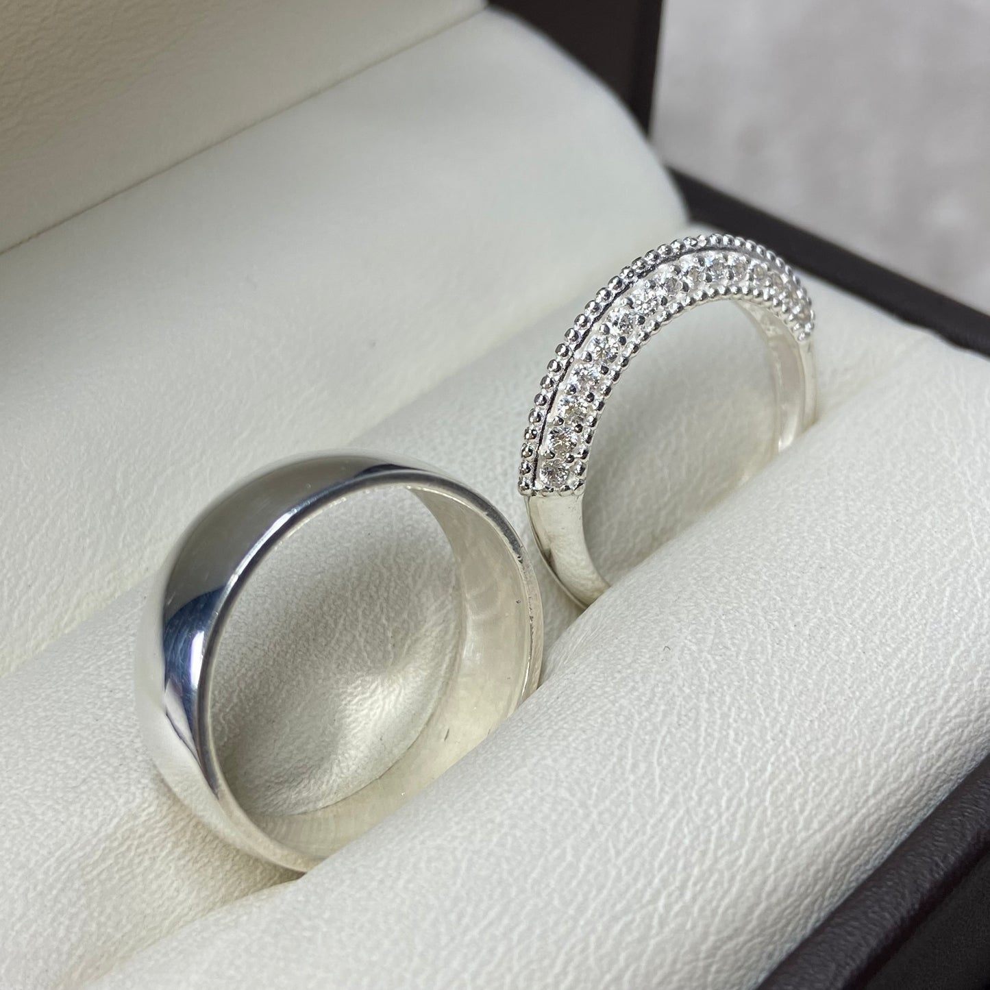 Dúo de Anillos Willow- Elsie en Plata con Circonias