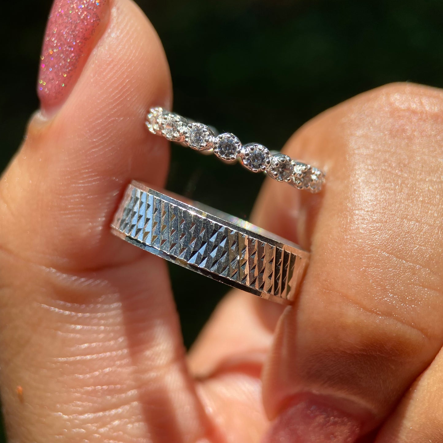 Dúo de Anillos Liam x Leah en Plata con Circonias