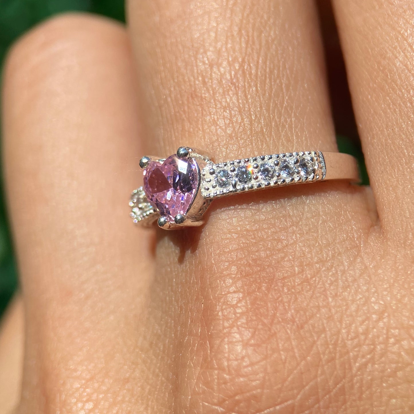 Dúo de Anillos Julian-Fanny en Plata con Circonia Rosa