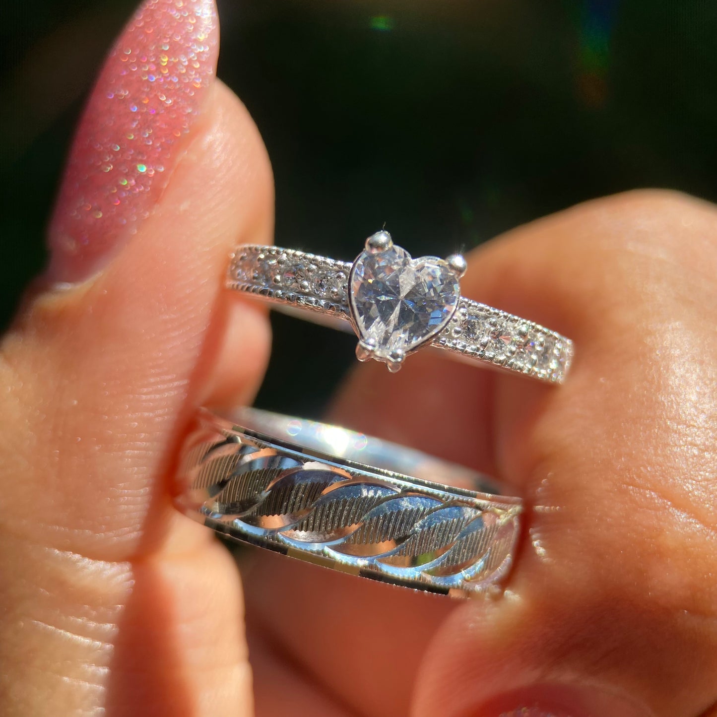 Dúo de Anillos Edward-Fanny en Plata con Circonias