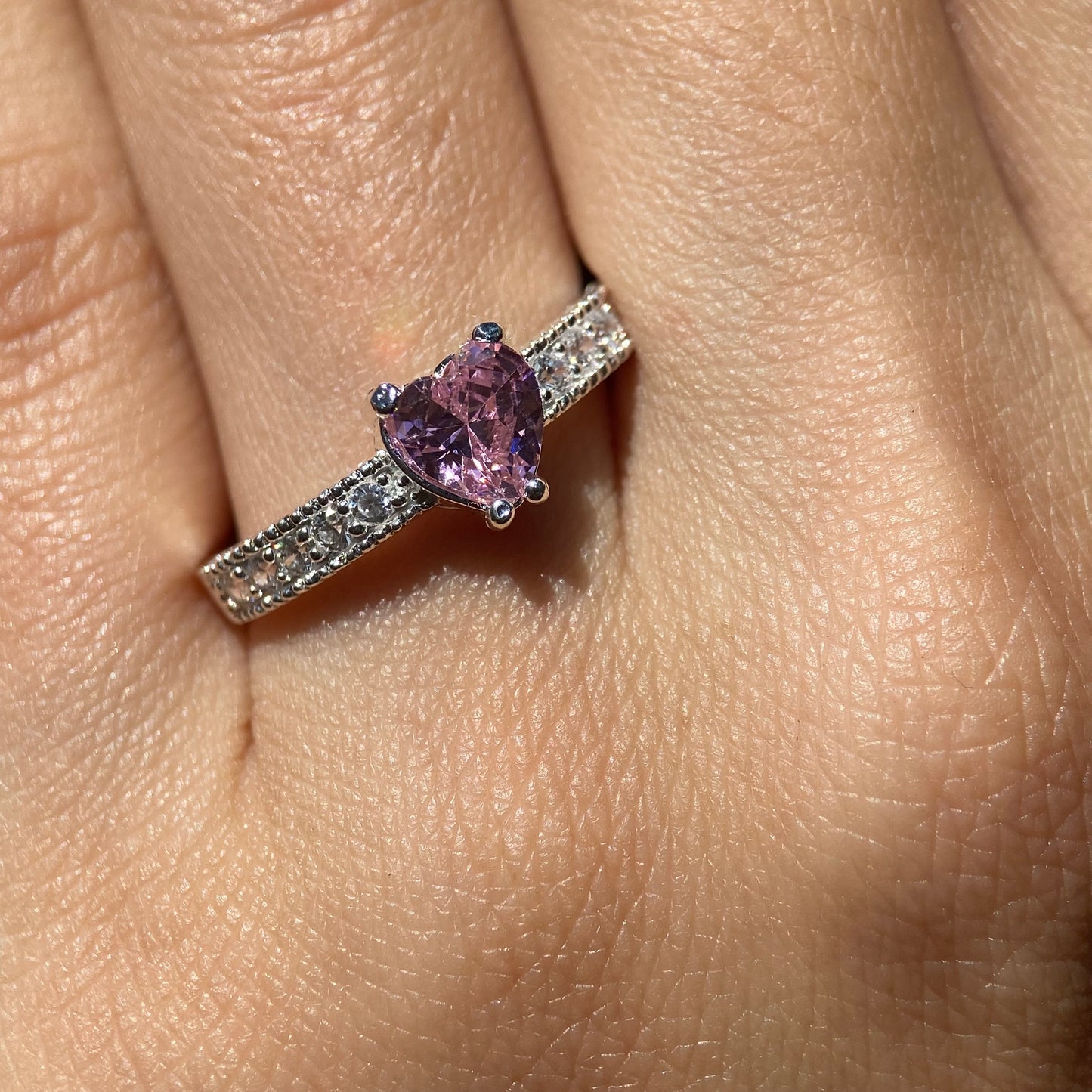 Anillo Fanny en Plata con Circonia Rosa